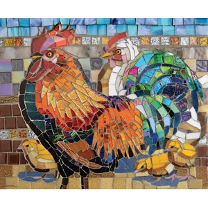 SunsOut Stained Glass Chickens 70708 pas cher