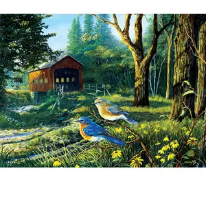 SunsOut Terry Doughty - Sleepy Hollow Blue Birds 71108 pas cher