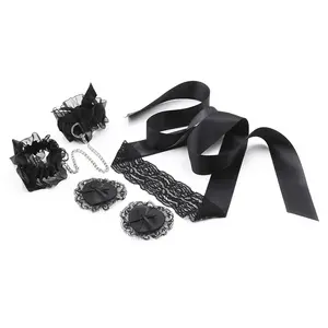 Crushious - Lace Me Up - Bondage Lacy Set - Zwart