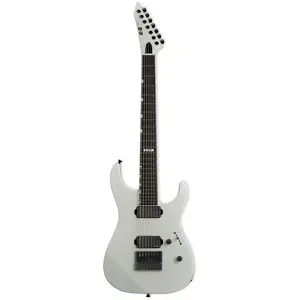 ESP E-II M-II 7B Baritone EverTune Pearl White 7-snarige elektrische gitaar met koffer pas cher