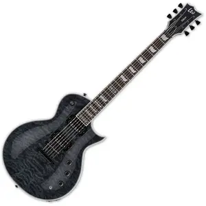 ESP LTD Deluxe EC-1000 Piezo QM See Thru Black elektrische gitaar pas cher