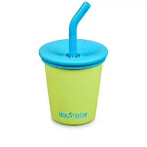 Klean Kanteen Kid Cup Tasse en acier inoxydable avec couvercle en paille Motif poire 284 ml pas cher