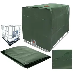 Bâche Couverture Réservoir IBC 1000L, Housse De Protection IBC Étanche, Couvercle De Réservoir D'eau, 120X100X116cm (Vert) pas cher