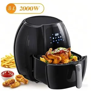 LIIMOO 9.5L/2000W Air Fryer, Friteuse à Air sans Huile avec 8 Programmesdes, 80 °C à 200 °C, Anti-brûlure Boutons, Ecran Tacti pas cher