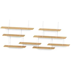 Étagère murale Studio Hausen Duo link shelf - oak/white - 280x96x24 cm pas cher