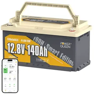 Power Queen 12V140Ah Batterie au lithium ,150A BMS sous sège, Bluetooth 5.0, protetion de froid pour la Caravane, camping-car pas cher