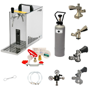 ich-zapfe Complete Set - Biertap PYGMY 25, 1-kraans, 35 liter/uur - met Set van 4 Fustkoppeling en Reinigingsset voor tapinstallatie en fust