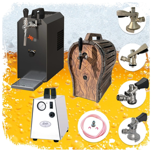 ich-zapfe Complete Set - Biertap JET 30 1-kraans, 35 liter/uur - met 4xFustkoppeling en houten vat - Droogkoeler, Thuistap, Bierkoeler