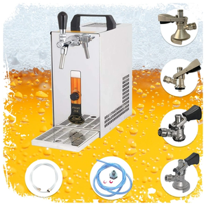 ich-zapfe Complete Set - Biertap - PYGMY 20/K, 1-kraans, 25 liter/u - met membraanpomp, met Set van 4 Fustkoppeling - Roestvrijstalen Droogkoelinstallatie - Beertender - Thuistap - Bierkoeler