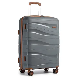 KONO Valise Bagage Cabine 55x40x20cm Rigide Polypropylène 39L Valise de Voyage à 4 roulettes et Serrure TSA Plus de Contenance, Gris pas cher