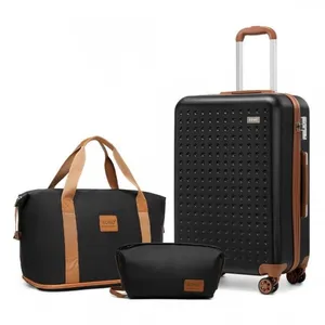 Kono Set de 3 Valises de Voyage Rigide Bagage Cabine 55cm + Pliable Sa... pas cher