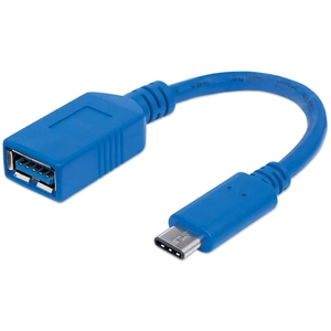 Câble USB de type-C MANHATTAN - ICOC MUSB31-CMAF02 - Blindé - 15cm Bleu pas cher