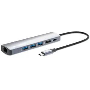 Comparateur de prix : Manhattan Station d'accueil 6 en 1 4K USB-C 1xHDMI 3xUSB 5 Gb/s (USB-C...