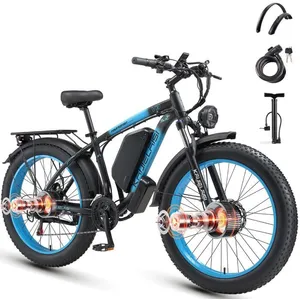 KETELES V3 VTT Batterie 23AH Double Moteur 2*1000W (2x75N·m) Vitesse Maximale 50 km/h Autonomie 100 km  26 Pneus  Noir et bleu pas cher