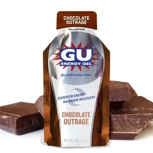 Gu Indignation Face à Une Boîte De Gels énergétiques Chocolat 24 Unités pas cher