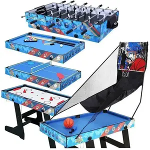 HLC table multi jeux 5 en 1 - table multijeux enfants pliable - table de baby foot/ping-Pong/Table de Billard/air hockey/basket pas cher