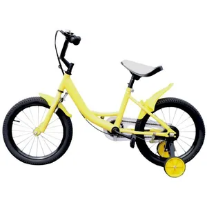 OUKANING 16 pouces Vélo pour enfant Cadre en acier carbone - Roue avec frein à main Roues stabilisatrices à rétropédalage Jaune pas cher