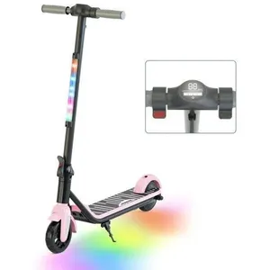 TENBOOM YEE GOO-Trottinette Electrique Enfants Pliable-Moteur 150W-Batterie 21.6V 2.6A-Autonomie 5-8km-Vitesse Max 12km/h - Rose