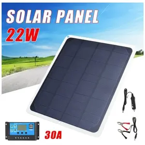 Panneau Solaire - ROLEADER - 22W 12V - Kit Chargeur de Batterie 30A - ... pas cher