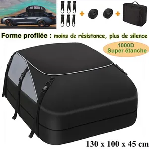 Sac de Toit Voiture - TOOLUCK - 580L - 1000D Tissu d’Oxford - Coffre De Toit Souple Résistant Aux Intempéries Pour VoyageVendu parcdiscount