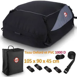 Sac De Toit Voiture Étanche - Sailnovo, 425L, Coffre De Toit Voiture Pliable, Convient avec/sans Barres de Toit,1000D TissuVendu parcdiscount