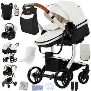 BAZARLAND30.Poussette 3 en 1 Bébé Combinée Siège-Auto Nacelle Trio Rév... pas cher
