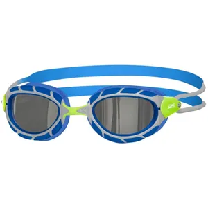 Zoggs Predator Titanium Zwembril Silver Blue, Mirrored Smoke Small Fit pas cher