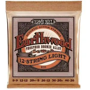 Ernie Ball slinky acoustic 2153 12 cordes 9-46 pas cher