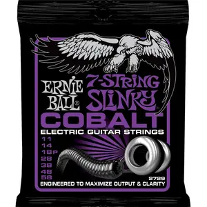 Ernie Ball 2729 Cobalt 7-String Power Slinky 7, 8 en 12-snarenset pas cher