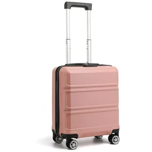 KONO Valise Cabine 45x35x20cm Ultra Léger Valises de Voyage Trolley Rigide en ABS avec Bagages à Main à 4 roulettes et Serrure TSA, Rose pas cher