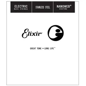 Elixir 13426 Single String Bass 125 Stainless Steel - Enkele basgitaarsnaar pas cher