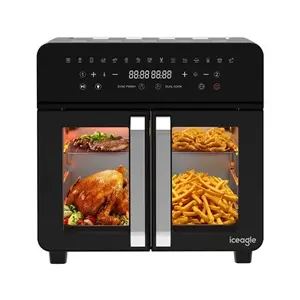 AOUCHENI Friteuse à Air - Iceagle - 23L - 2200W - 15 Programmes - Double Zone