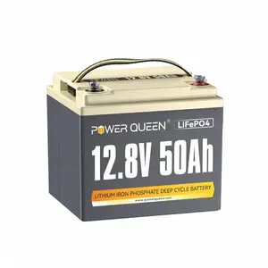 Power Queen Batterie Lithium LiFePO4 -12V50Ah - 640Wh - BMS 50A - 4000... pas cher