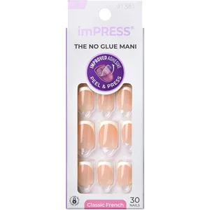 KISS, Nail art + faux ongles, ImPress (Ongles artificiels, Classique, French) pas cher