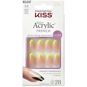 Ongles Artificiels KISS SF002 Prêts en Minutes Jaune Néon Taille M pas cher