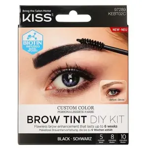 Comparateur de prix : Kit Tint KISS Brow (palette de nuances) - Nuance :#000000||Noir