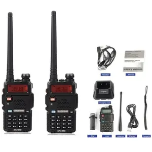 ALIGHTUP 2pcs Baofeng UV-5R Talkie-walkie, 128 Canaux Double Bande Rechargeable, Émetteur-récepteur Portable avec FM RadioVendu parcdiscount