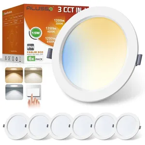 ALUSSO Panneaux lumineux LED encastrables 15 W 3 CCT réglables IP44 po... pas cher