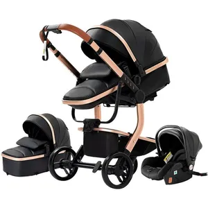 Poussette Combinée 3 en 1 - MARQUE - Modèle - Noir - 4 roues - Pliable - Légère pas cher