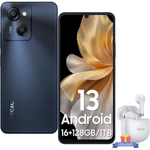 Oscal MODERN 8 Téléphone Portable Débloqué 16Go+128Go 6.52" 50MP+8MP 6000mAh Android 13 Gris avec Montre Connectée R30Vendu parcdiscount