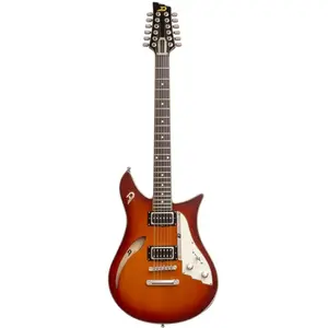 Duesenberg Double Cat 12-String Vintage Burst 12-snarige semi-akoestische gitaar met gigbag pas cher