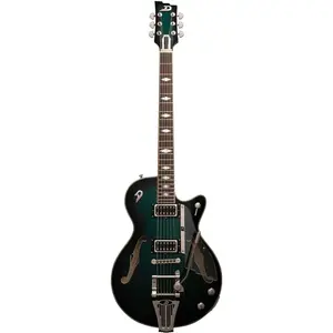 Duesenberg Starplayer TV DLX Catalina Green Burst semi-akoestische gitaar met koffer pas cher
