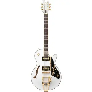 Duesenberg Starplayer TV White Velvet semi-akoestische gitaar met koffer pas cher