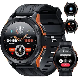 OUKITEL BT10 Montre Connectée, 1.43" Smartwatch avec Appels Bluetooth, Étanche 5ATM & IP68 avec Moniteur Cardiaque pour Android iOS pas cher