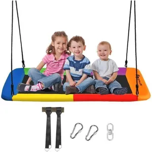 DREAMADE Balançoire Nid d Oiseau Rectangulaire Enfants avec Hauteur Ré...Vendu parcdiscount