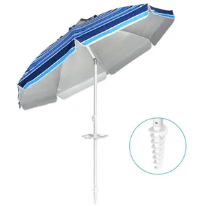 COSTWAY Parasol Pliable 2,2M Mécanisme Inclinable 30° avec Porte-Gobel... pas cher