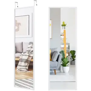 COSTWAY Miroir Mural, Miroir Porte Suspendu HD avec Crochets de Suspen... pas cher