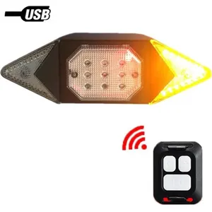SURENHAP Clignotant Vélo, Feu Arriere Vélo, Feux Clignotant Vélo sans Fil Rechargeable USB Cyclisme Lumière DavertissementVendu parcdiscount