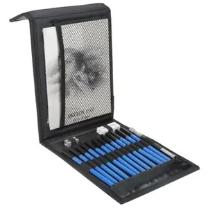 Coffret de 16pcs Outil à Dessin Crayons Graphite Avec Gomme pas cher