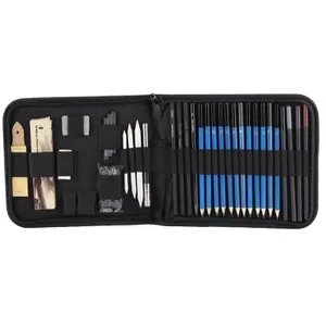 Set de 40pcs Outil de Dessin Crayons+Gomme Avec Trousse à Crayon pas cher